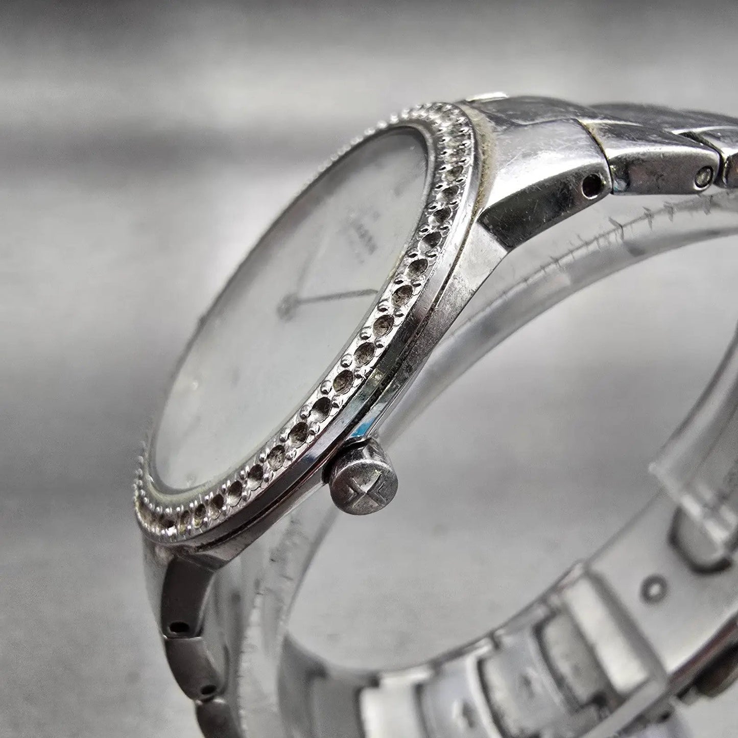 Skagen Watch Women 32mm MOP Dial Silver Tone Crystals Round 644LSSX1 New Battery2
