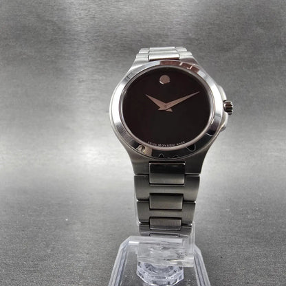 Movado Museum Watch Women 28mm Black Dial Silver Tone 01.3.14.1033 New Battery5