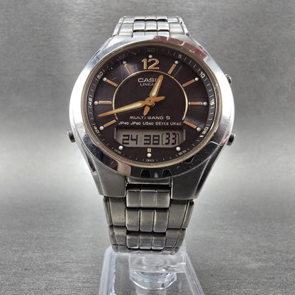 Casio Lineage LCW-M200 Watch Men 38mm Black Dial Steel Analog Digital Solar JDM5