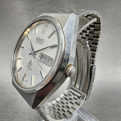 Seiko Type 2 Watch Men 35mm Silver Dial Steel Daydate Round 75468070 PARTS3