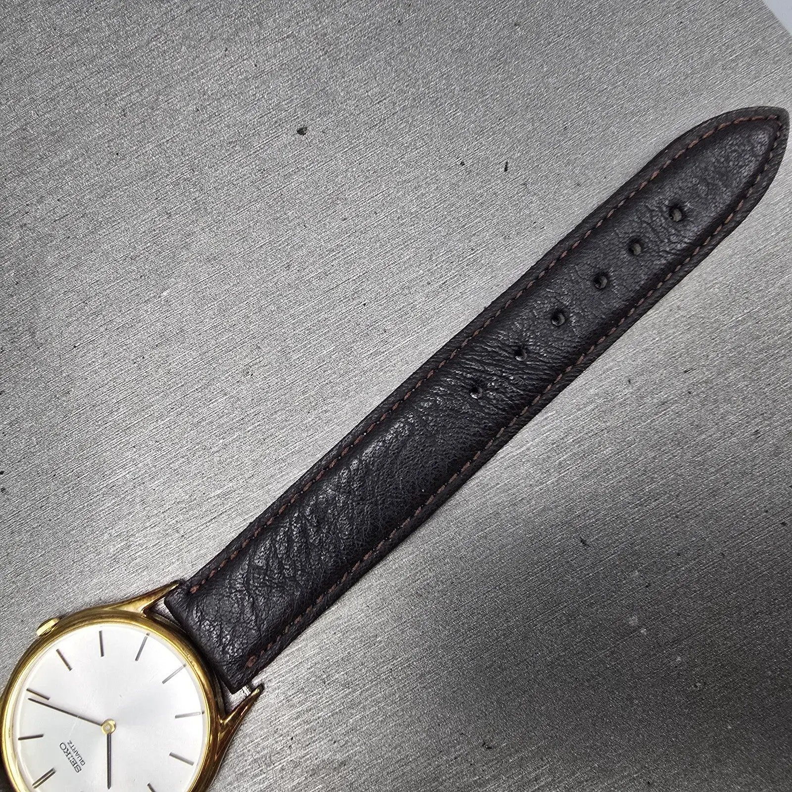 Seiko Watch Men 32mm White Dial Gold Tone Round 8620-0019 PARTS Vintage8