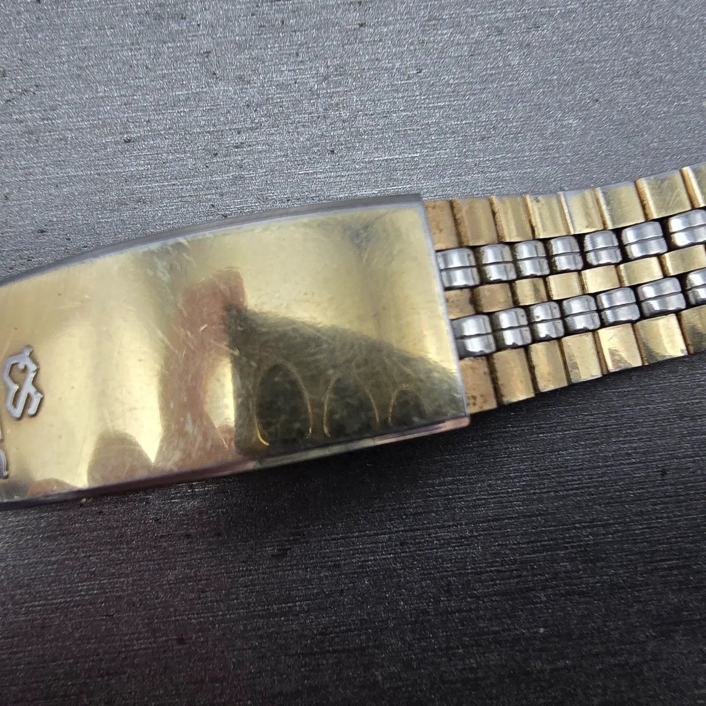 Seiko SQ Bracelet 19mm Stainless Steel Two Tone Tri Folding Clasp READ!!!! Z-0673