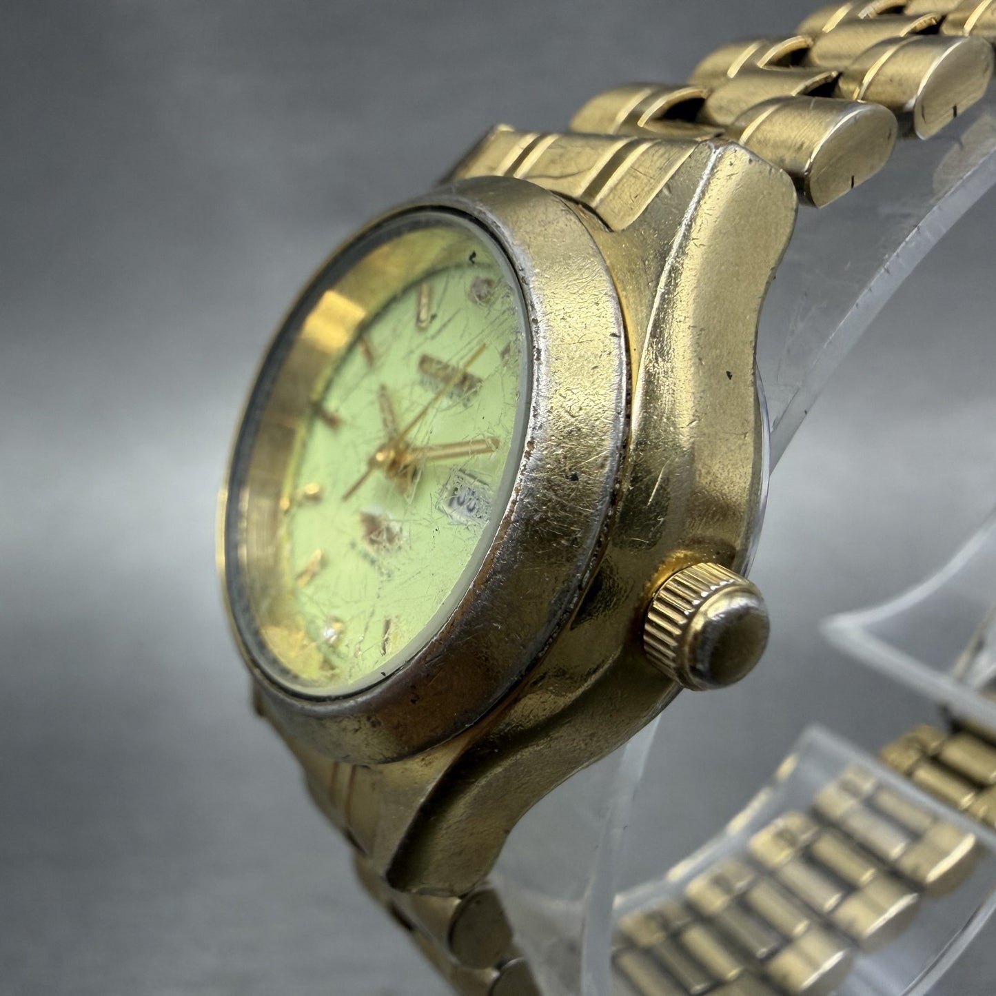 Citizen Automatic Watch Women 26mm Green Dial Gold Daydate 6651-R07068 PARTS3