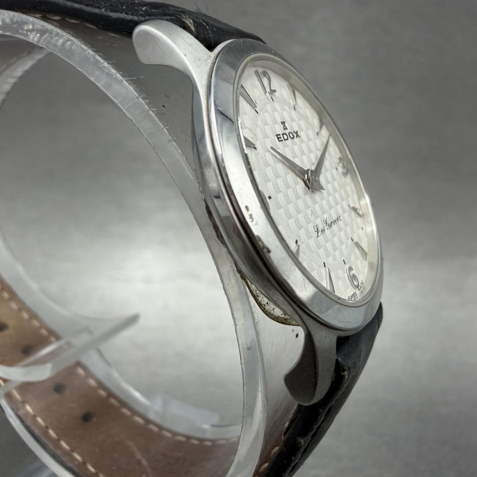 Edox Les Genevez Watch Women 26mm White Dial Steel Round 21155 New Battery3