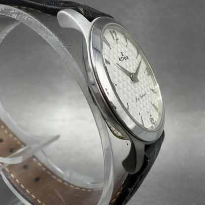 Edox Les Genevez Watch Women 26mm White Dial Steel Round 21155 New Battery3
