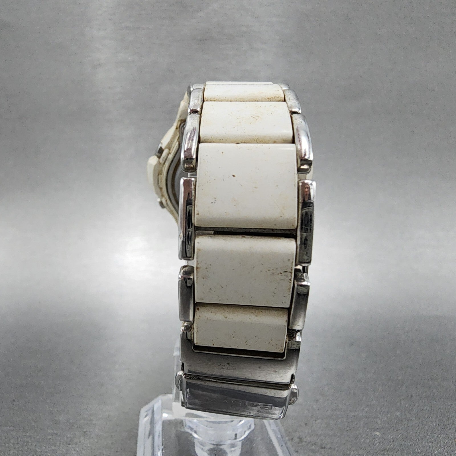 Casio BabyG Watch Women 38mm White Dial Silver Tone Analog Digital Solar7