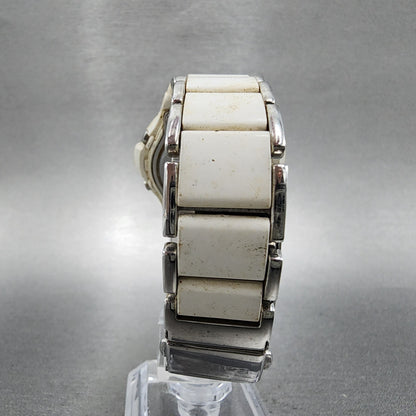 Casio BabyG Watch Women 38mm White Dial Silver Tone Analog Digital Solar7
