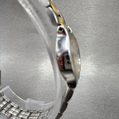 Seiko Watch Women 17mm Silver Dial Two Tone Oval 1F205B29 New Battery3