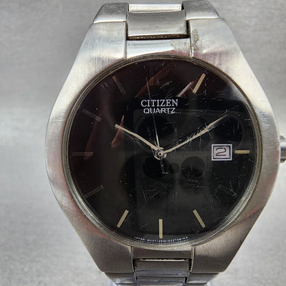 Citizen Watch Men 36mm Black Dial Silver Tone Date Round 2510S99281 New Battery1