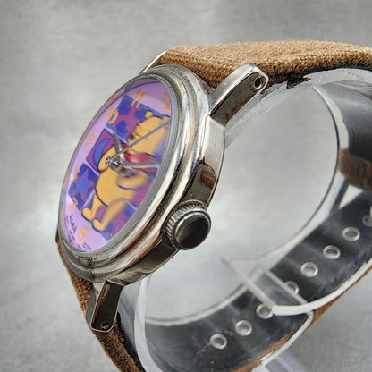 Seiko ALBA Winnie The Poo Watch Women 28mm Purple Dial Silver Tone New Battery2