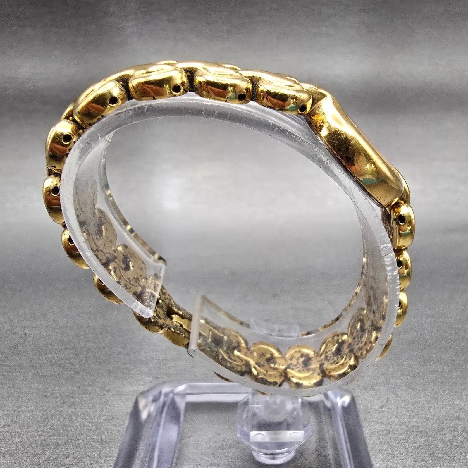 Seiko Watch Women 20mm Gold Dial Gold Tone Round 1N00-0K59 New Battery Vintage8