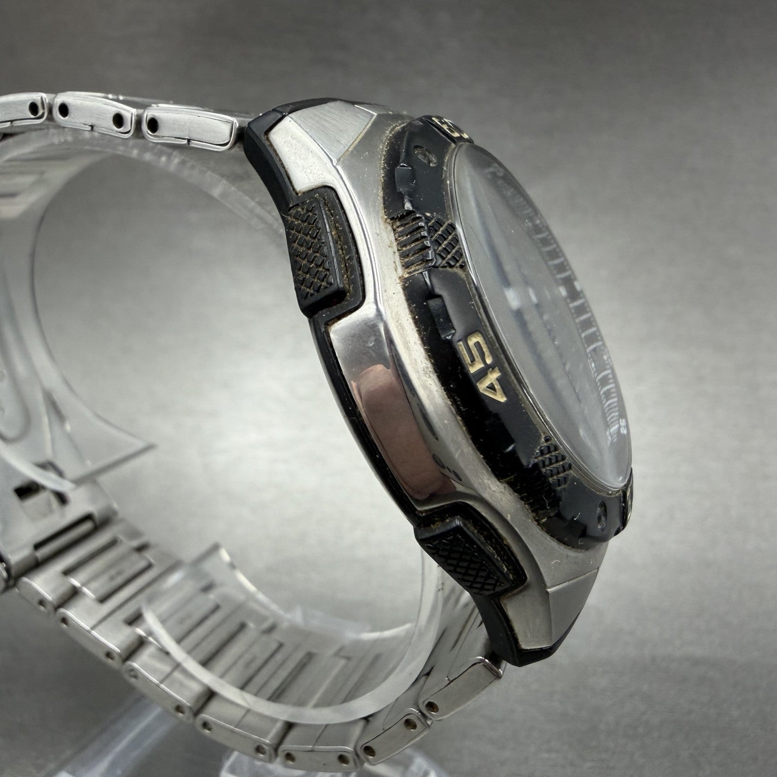Casio Illuminator Watch Men 44mm Analog Digital Silver Tone AQ-164W New Batt3