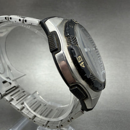 Casio Illuminator Watch Men 44mm Analog Digital Silver Tone AQ-164W New Batt3