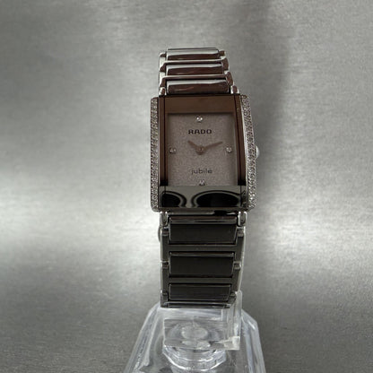 Rado Jubile Tank Watch Women 18mm Silver Dial Ceramic Diamond Bezel 153.0430.35