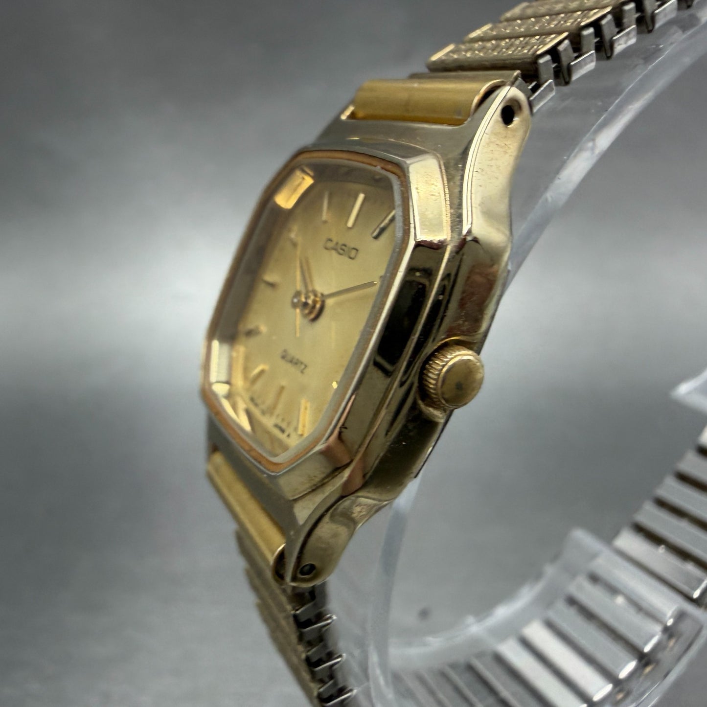 Casio Watch Women 22mm Gold Dial Gold Tone Octagon LQ-312G New Battery2