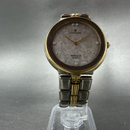 Junghans Noblesse Watch Men 32mm Silver Tone Two Round New Battery Vintage5