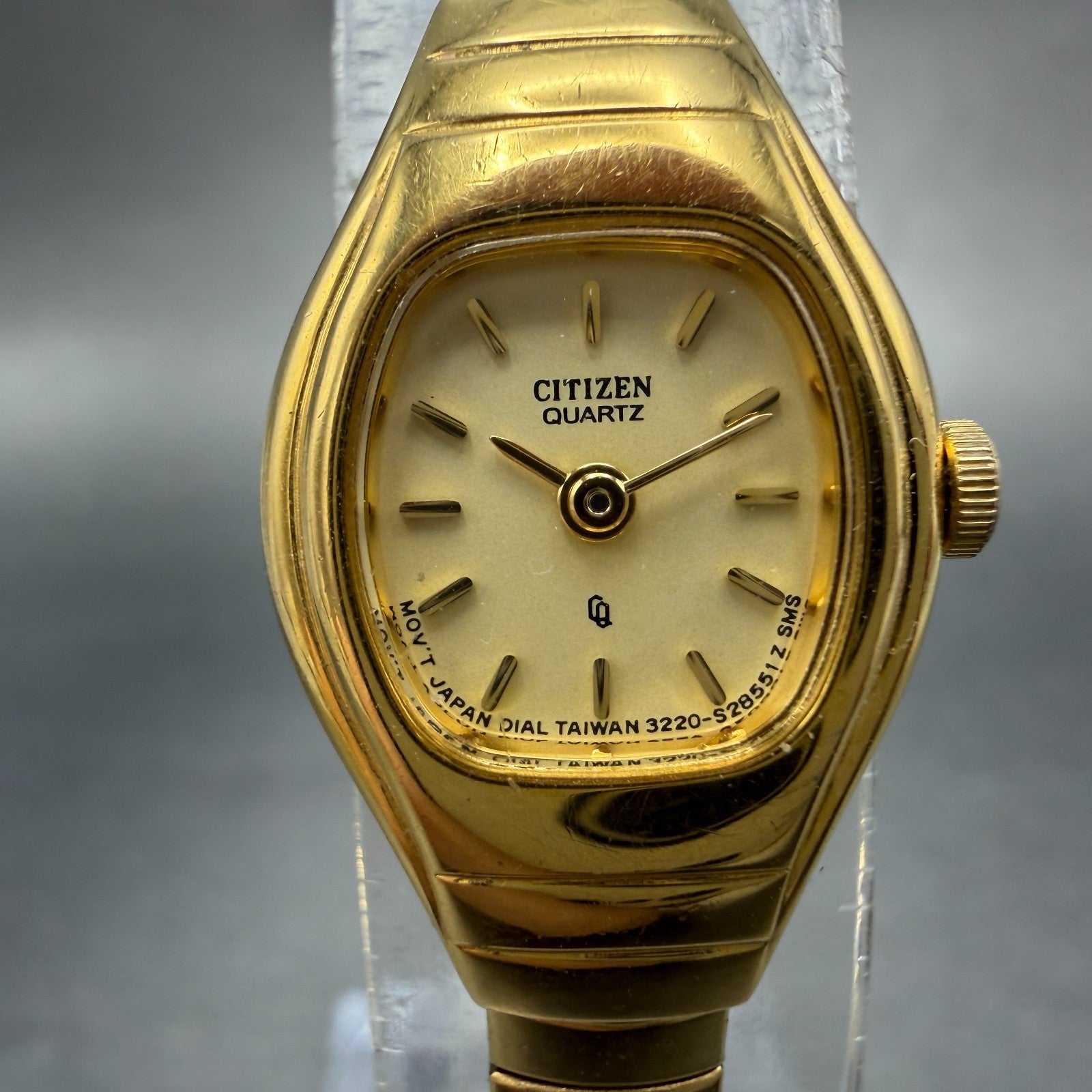 Citizen CQ Watch Women 17mm Champagne Dial Gold Tone 3220-S07122 New Battery1