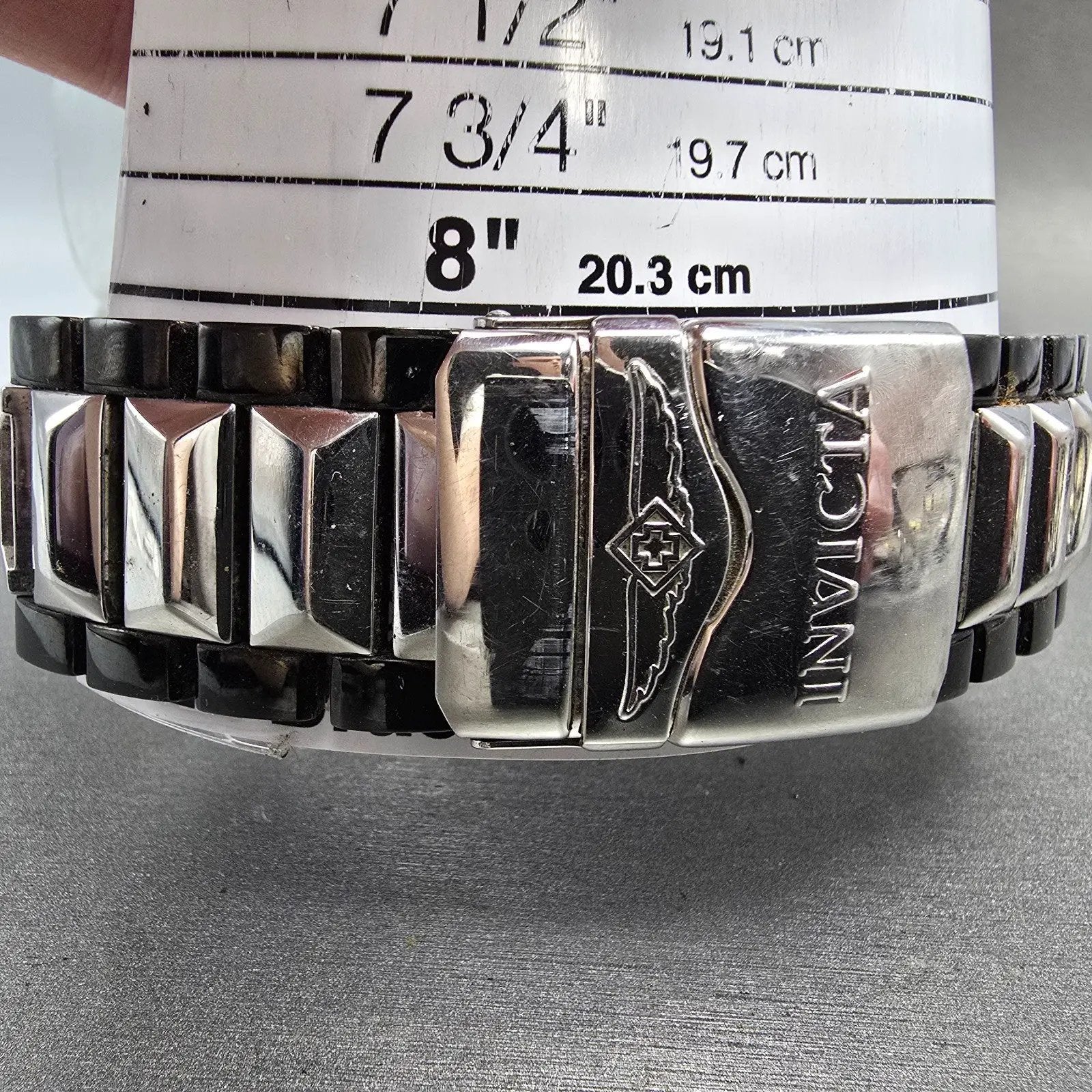 Invicta Reserve Chronograph Watch Men 49mm Black Dial Steel Date 5677 NewBattery9