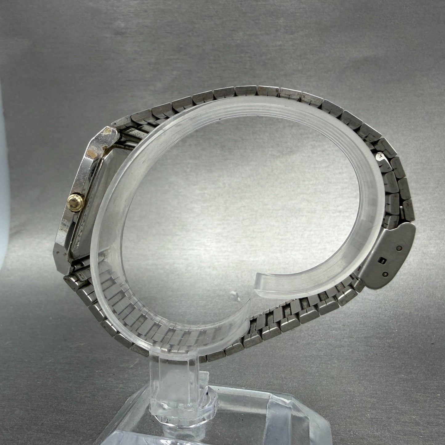 Seiko Tank Watch Men 27mm Silver Tone Silver Tone 6530-5530 New Battery Vintage6
