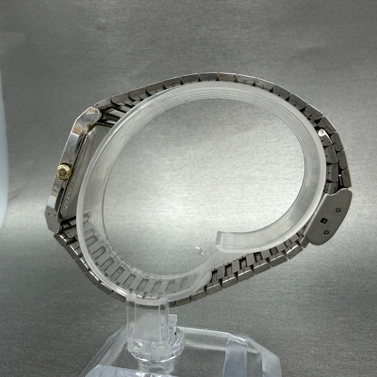 Seiko Tank Watch Men 27mm Silver Tone Silver Tone 6530-5530 New Battery Vintage6