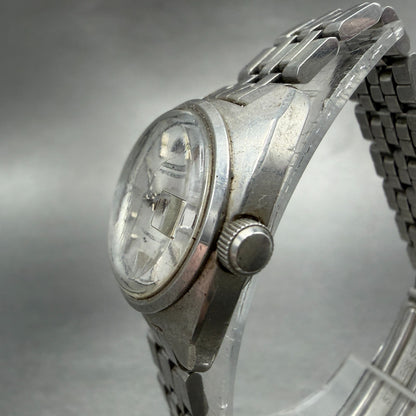 Seiko Maticlady Watch Women 23mm Silver Dial Silver Tone Date 2517-0211 Runs2