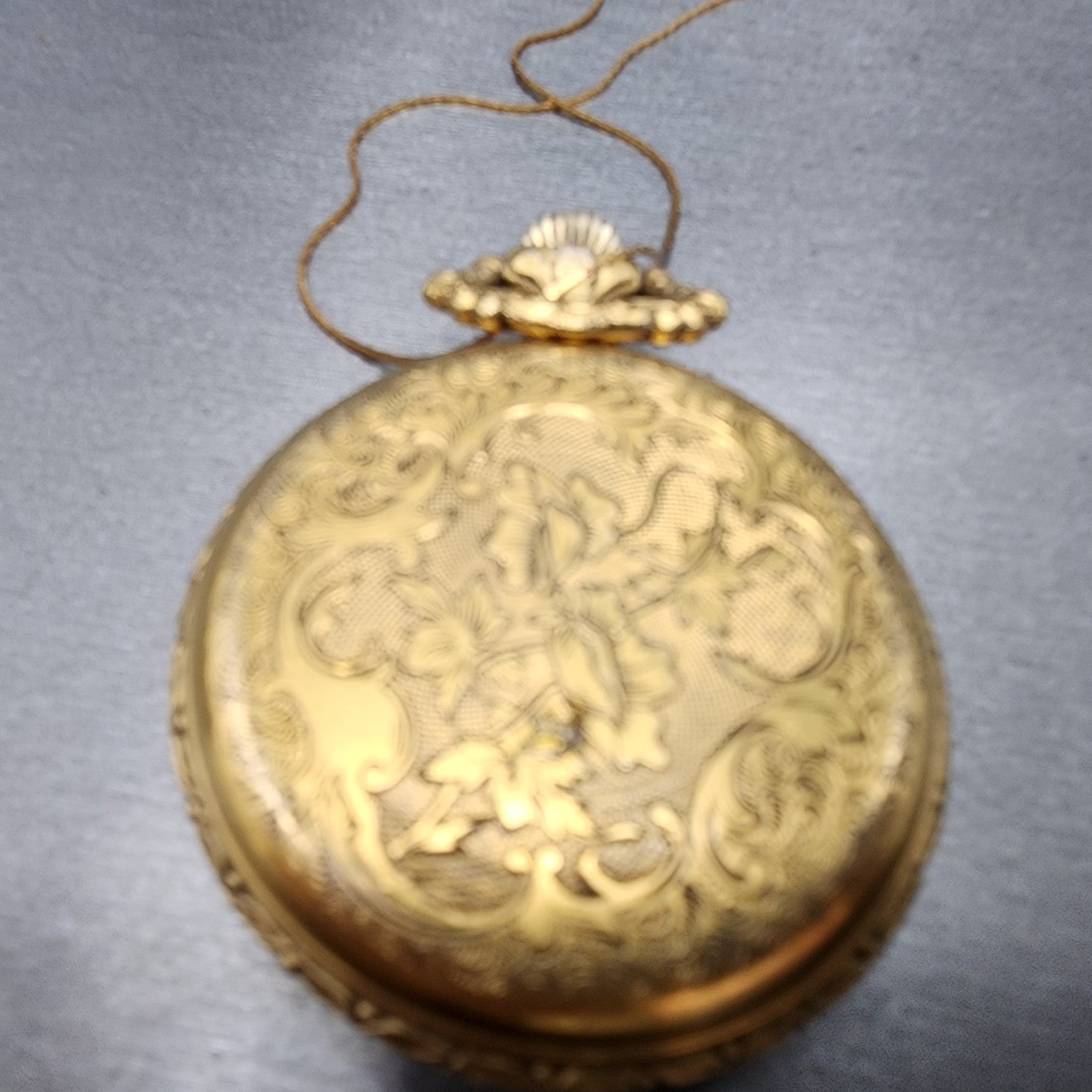 Citizen Pocket Watch Men 48mm White Dial Gold Tone Manual 0200028853 Runs PARTS8