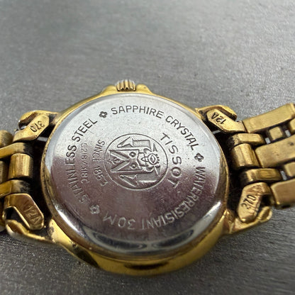 Tissot Watch Women 24mm MOP Dial Gold Tone Round C218/318C Round New Battery9
