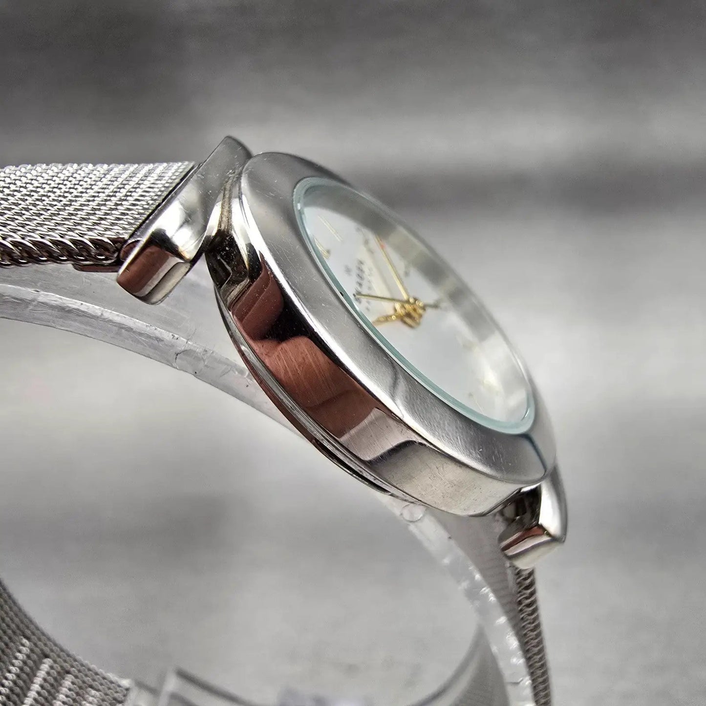 Skagen Watch Women 25mm Silver Dial Silver Tone Round 107SGSC New Battery Mesh L3