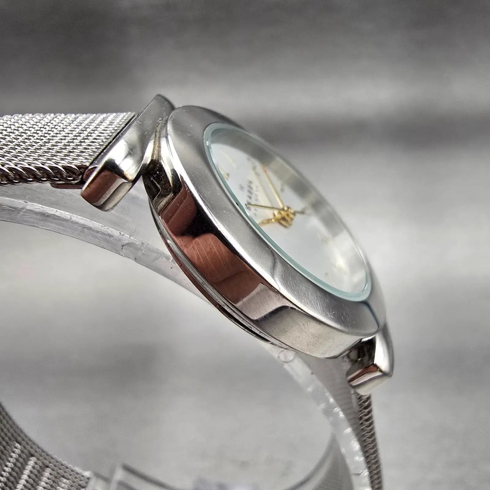 Skagen Watch Women 25mm Silver Dial Silver Tone Round 107SGSC New Battery Mesh L3
