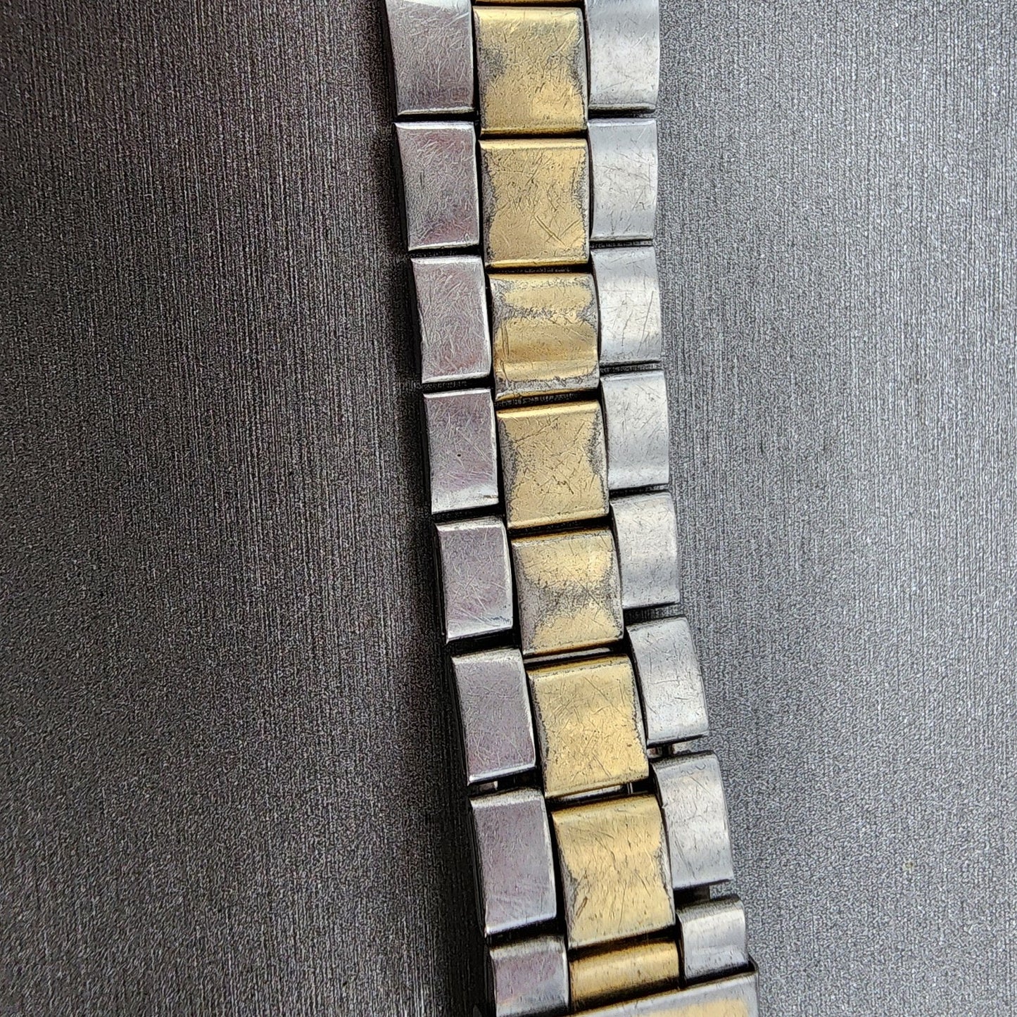 VTG Seiko Watch Bracelet 19mm Two Tone Gold&Silver Tri Folding Claps2