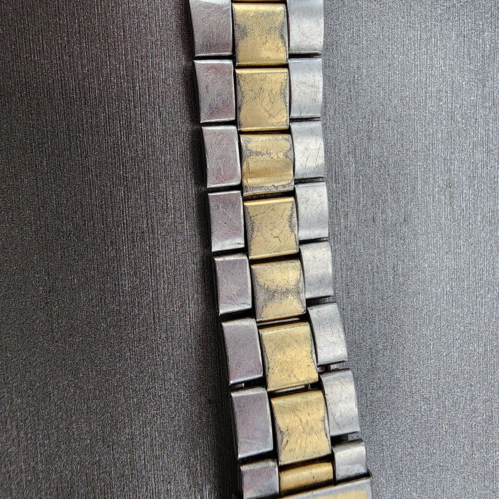 VTG Seiko Watch Bracelet 19mm Two Tone Gold&Silver Tri Folding Claps2