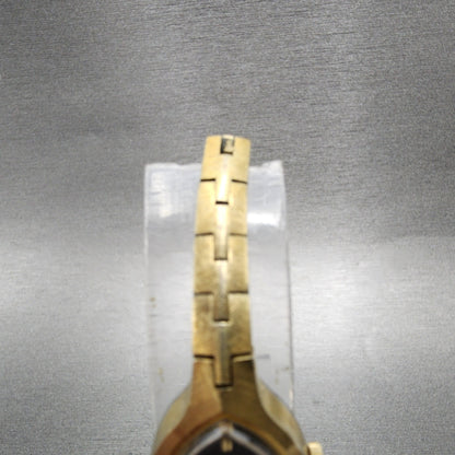 Seiko Watch Women 16mm Black Dial Gold Tone Oval Manual 11005569 Runs4