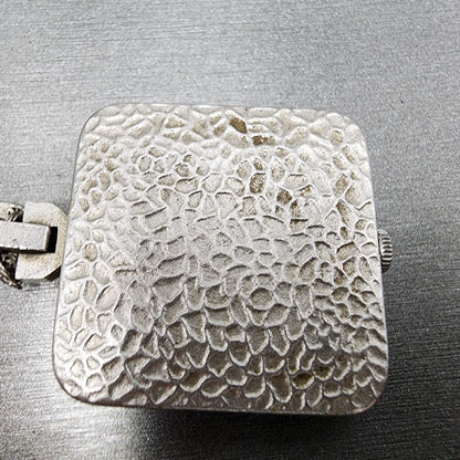 VTG Seiko Necklace Watch Unisex 30mm Silver Dial Gold Plated Square 21-3150 Runs
