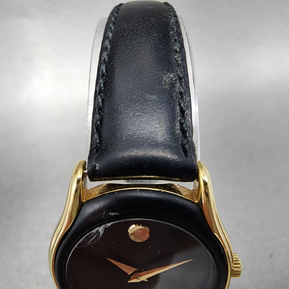 Movado Museum Watch Women 24mm Black Dial Gold Tone Round 88.66.820.N New Batt4