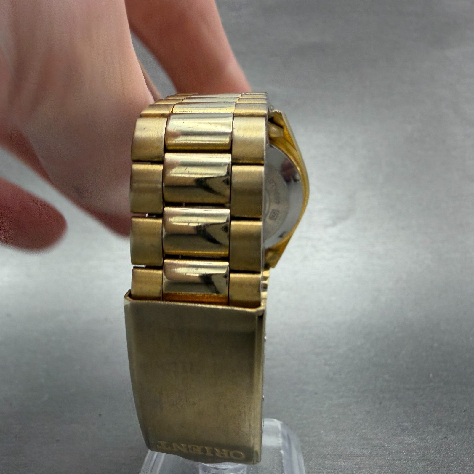 Orient Crystal President Watch Men 36mm Silver Dial Gold Daydate 469KL6-70 PARTS8