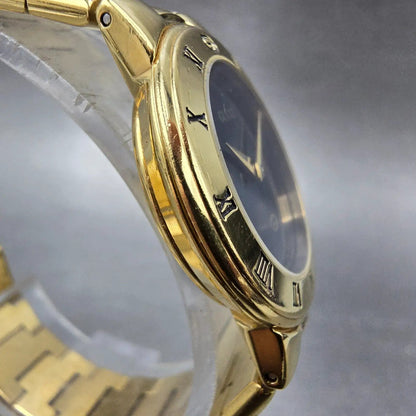 Gucci 3300L Watch Women 25mm Black Dial Gold Plated Round New Battery Vintage4
