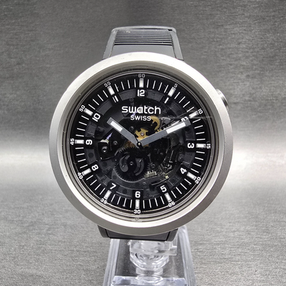 Swatch Big Bold Dark Irony Watch Men 47mm Skeleton Dial SB07S105 New Battery0
