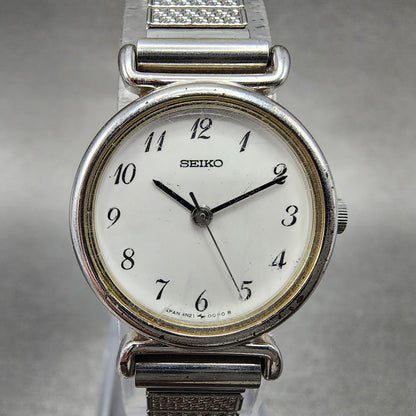 Seiko Watch Women 27mm White Dial Silver Tone Round 4N210052 New Battery1