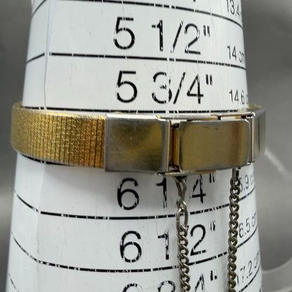Seiko Watch Women 16mm Champagne Dial Gold Tone Square 2C20-5770 New Battery F410