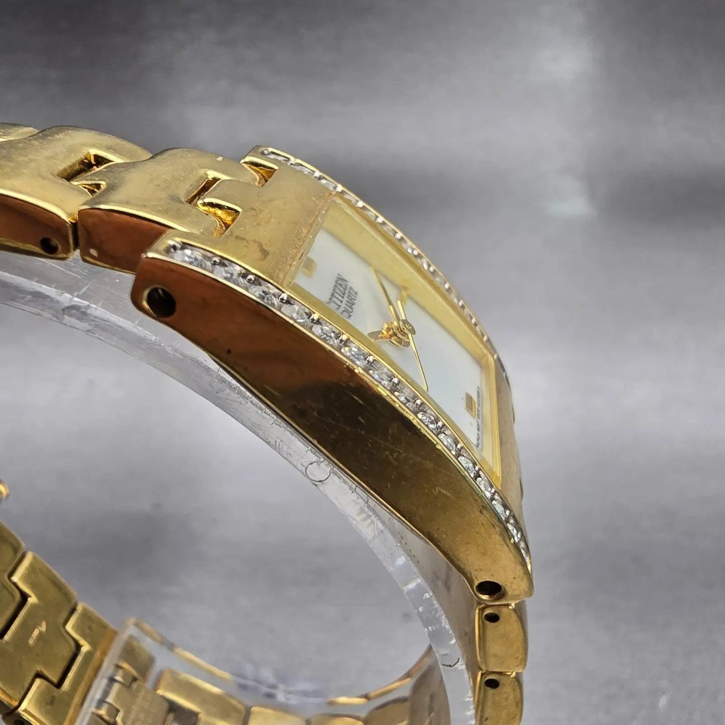 Citizen Watch Women 20mm MOP Dial Gold Tone Gemmed 5930-S99043 New Battery3