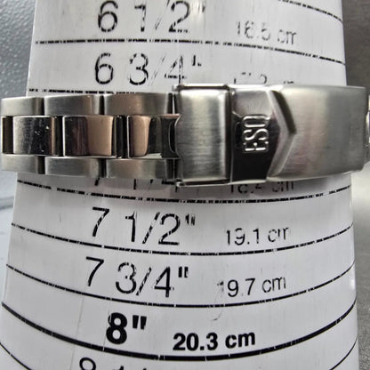 ESQ Watch Women 26mm Silver Dial Steel Date Round E5054 New Battery12