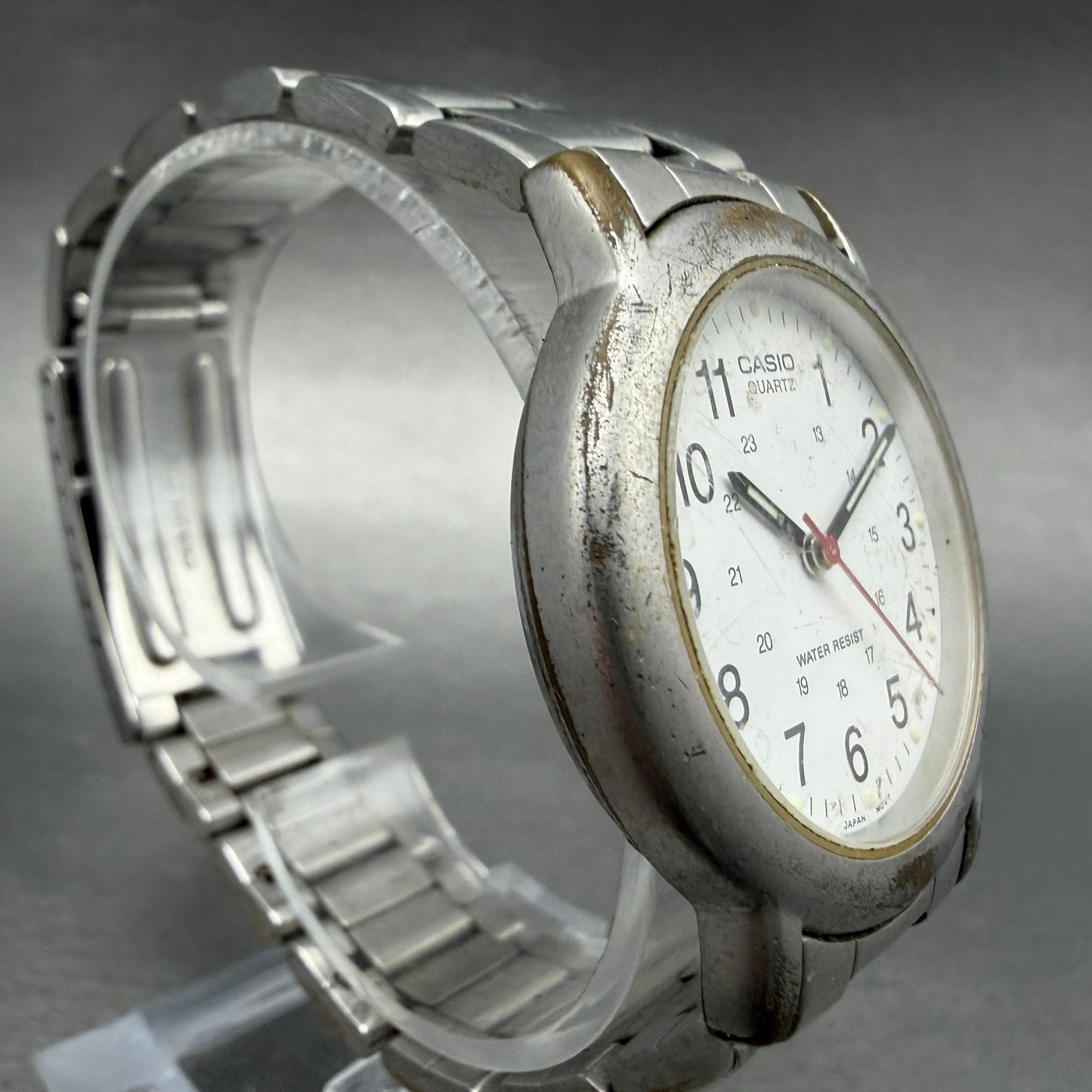 Casio Watch Men 34mm White Dial Silver Tone Round MTP-1082 New Battery3