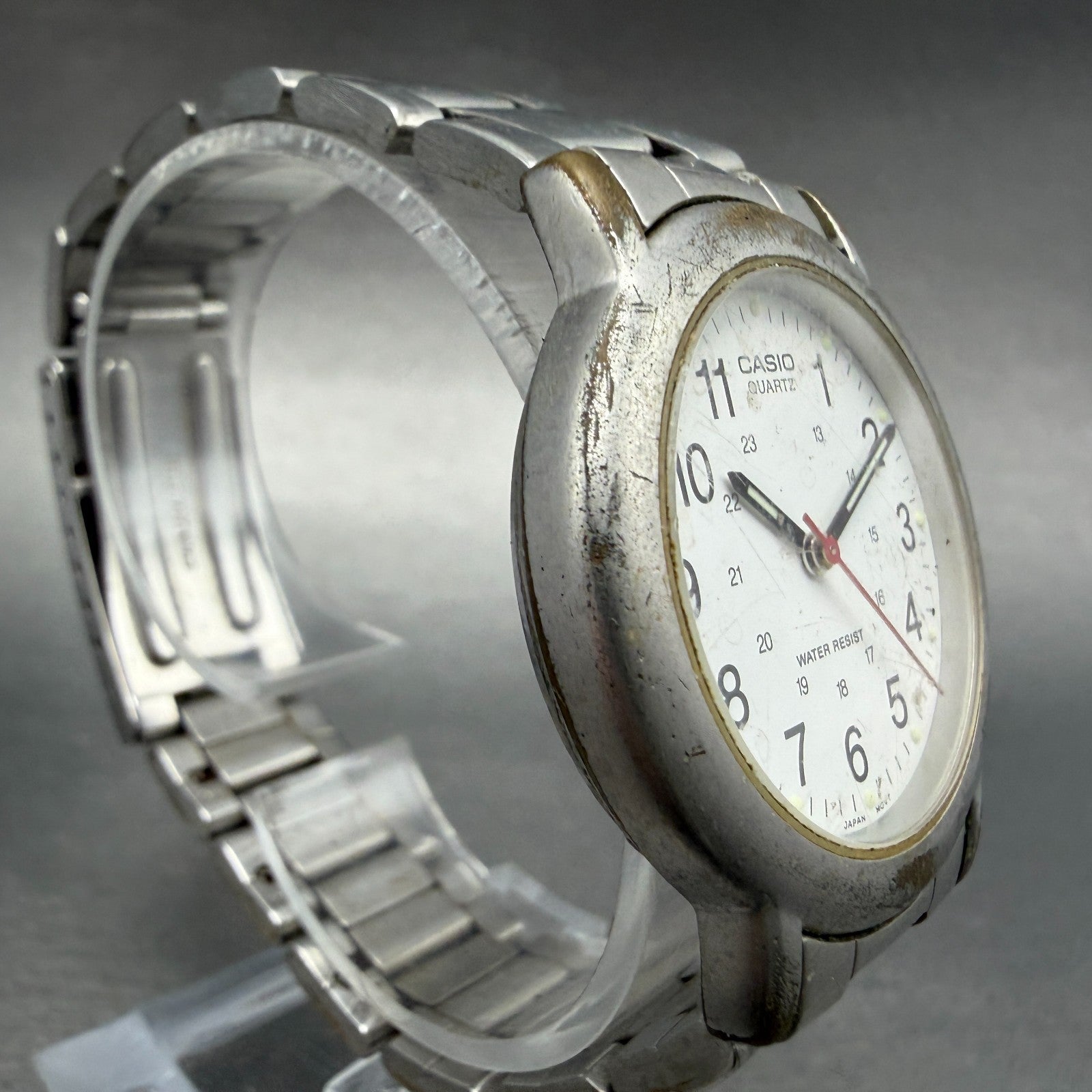 Casio Watch Men 34mm White Dial Silver Tone Round MTP-1082 New Battery3