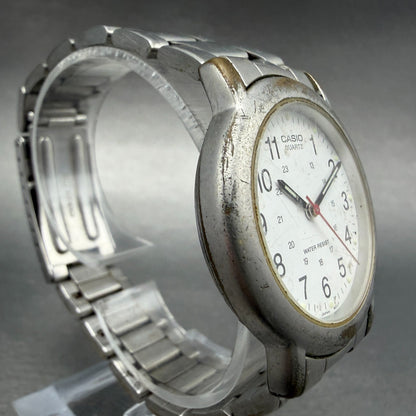 Casio Watch Men 34mm White Dial Silver Tone Round MTP-1082 New Battery3