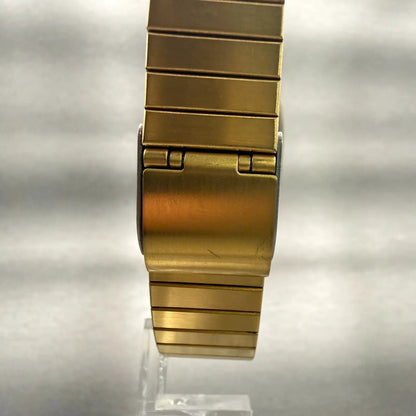 Seiko Watch Men 26mm White Dial Gold Tone Date Rectangle 5Y32-5A09 New Battery7