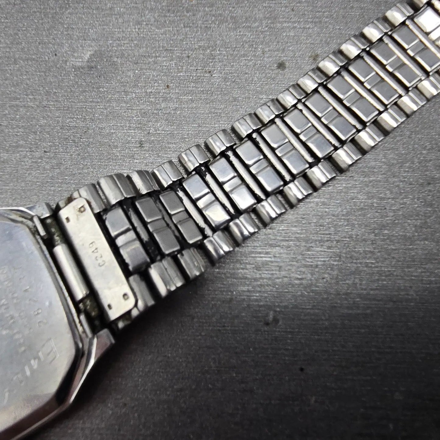 Seiko Watch Men 29mm Silver Dial Two Tone Date Octagon 6439-5039 PARTS Vintage10