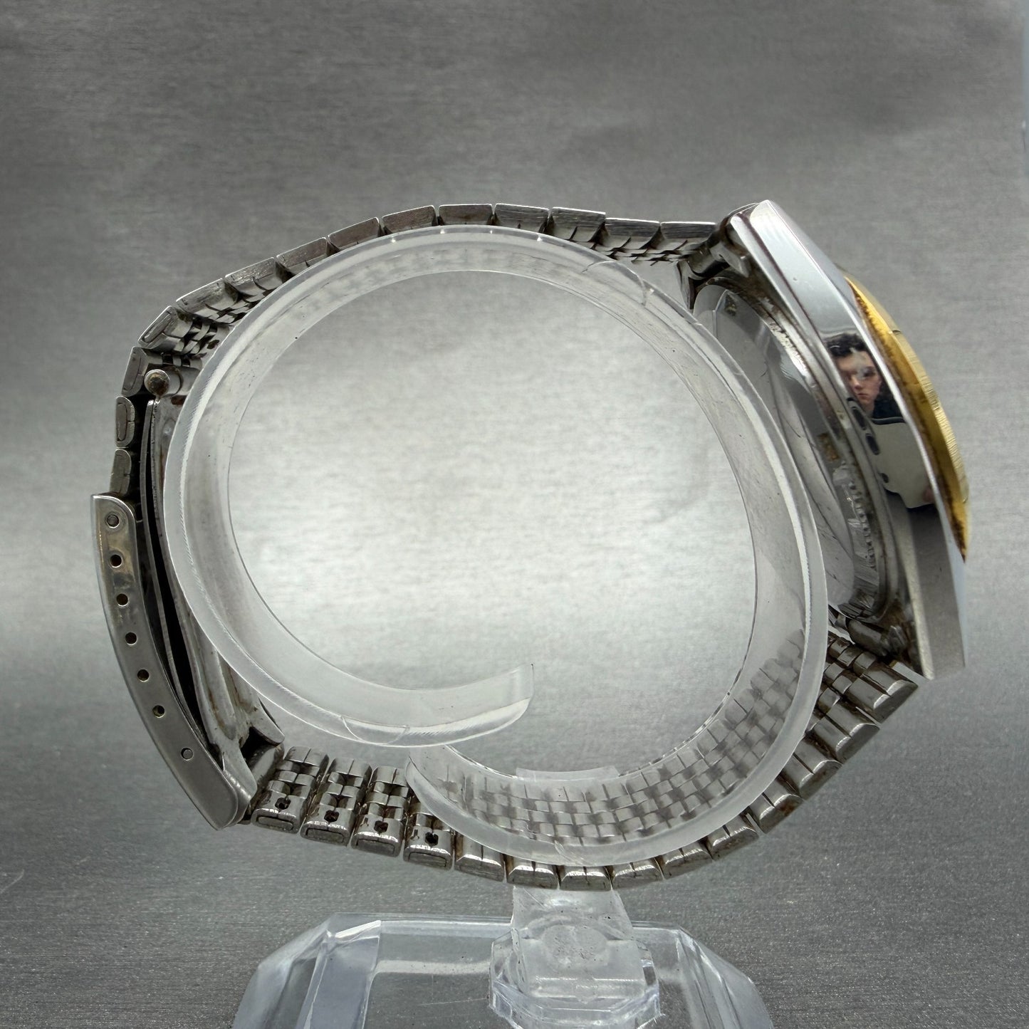 Citizen CQ Watch Men 35mm Champagne Dial Two Tone Daydate 4-S05961 New Battery8