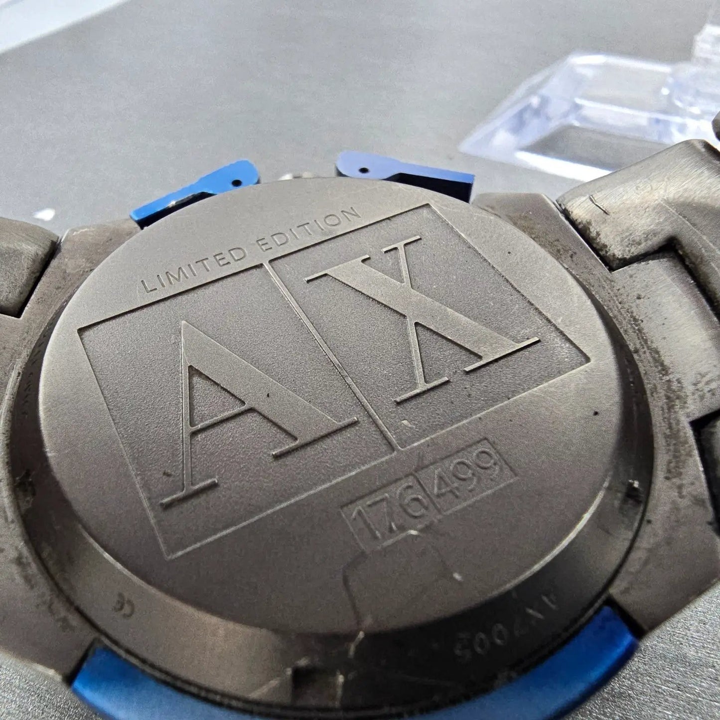 Armani Exchange Chronograph Watch Men 47mm Black Dial Titanium Date New Battery9