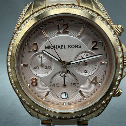 Michael Kors Blair Chronograph Watch Women 40mm White Dial Steel Date NewBat1