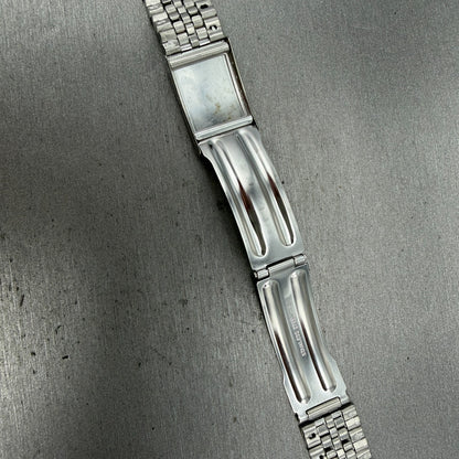 Seiko Bracelet 20mm Stainless Steel Silver Tone Tri Folding Clasp Vintage Japan14